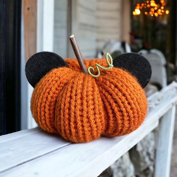 Knit Mouse Pumpkin - Burnt Orange